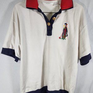 Vintage Preston & York Double Collared Golf Polo Size XL